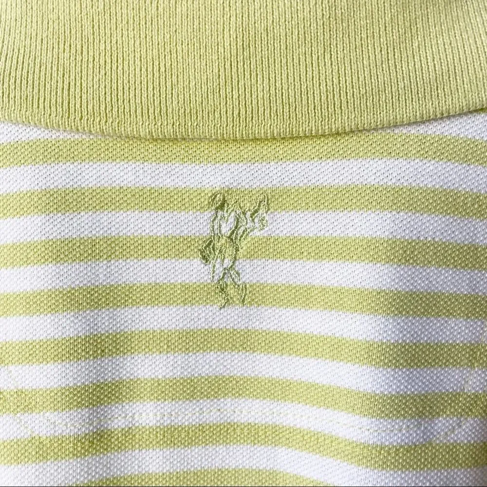 Ashworth Polo Shirt Men's Large Green Activewear Golf EZ Tech Striped NWT
